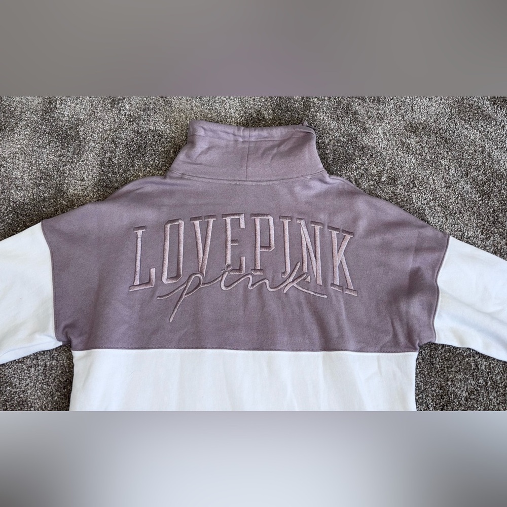 NWOT! PINK Victoria's Secret Two-Tone Lavender and White Pullover